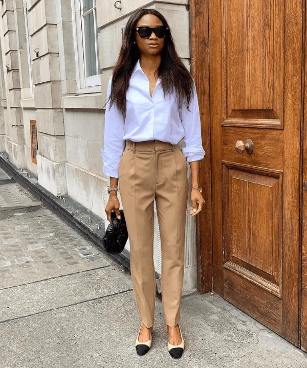 Classic Button-Down and Tailored Trousers Combination